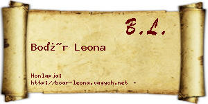 Boár Leona névjegykártya